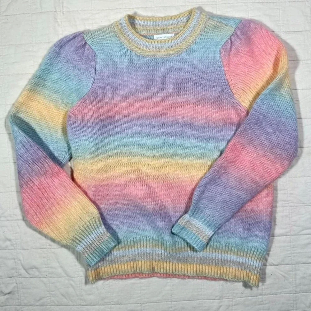 Charter Club Pastel Rainbow Ombre Sweater – Size L